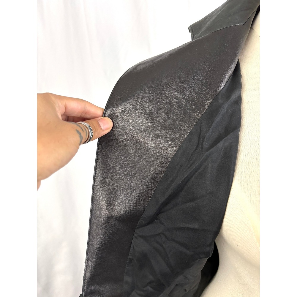 Michelle Julene Black Leather Jacket Western Concho Sterling Whipstitch Fitted S - Picture 12 of 16